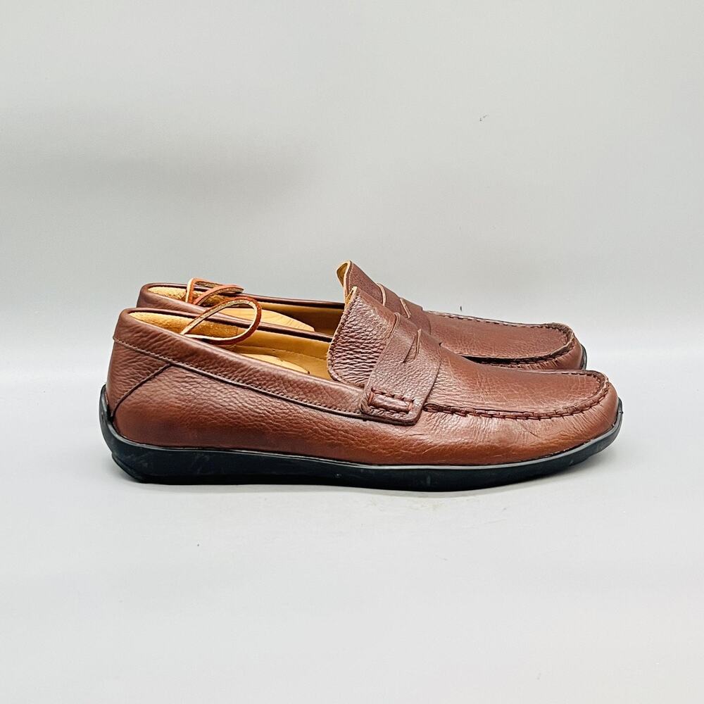 Samuel Hubbard Shoes Mens 9.5 Brown Leather Free Spirit Driver Penny Loafer
